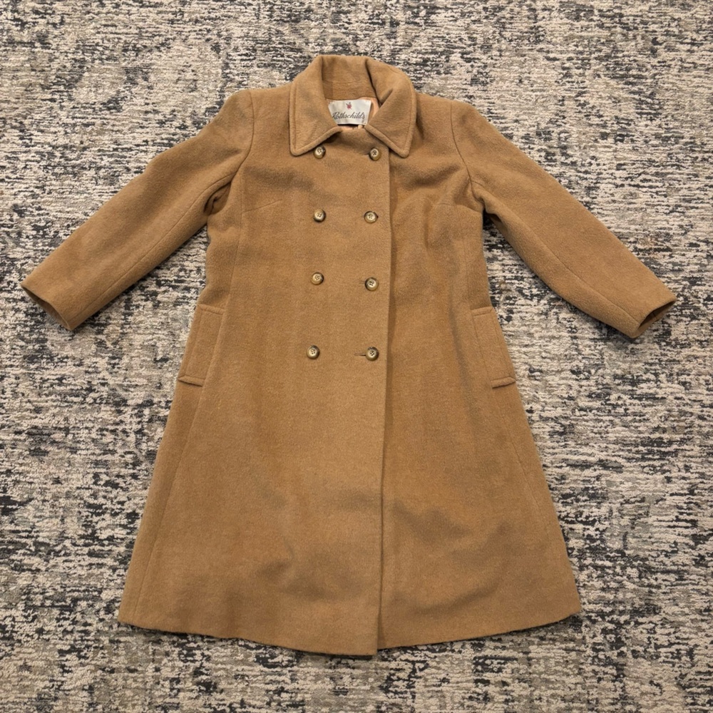 Vintage Rothschild 100% Camel Hair Double Breasted Coat Long Jacket Rare Read